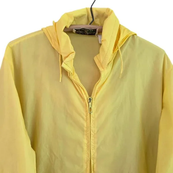 Vintage L.L. Bean Aspen Anorak Yellow Nylon Jacket Mens Large Packable Hooded - Picture 6 of 10